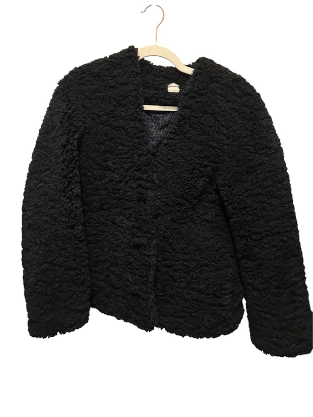 Zadig & Voltaire Black Teddy Faux-Sherpa Jacket